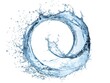 © bvbflo1 - Blue water swirl splash with little bubbles isolated on white background