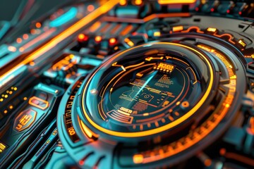 Poster - A detailed view of a clock face on a flat surface, ideal for use in articles or presentations about timekeeping, schedules, and more