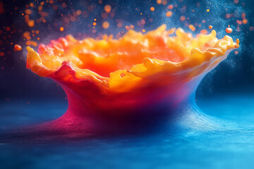 Poster - Abstract depiction of a digital marketing funnel with colorful, flowing shapes representing different stages,