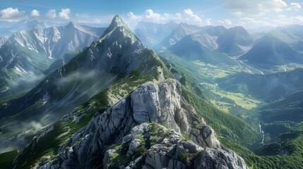 Wall Mural - The peak is sharp rocky rising