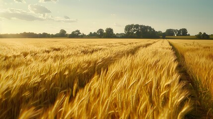 Wall Mural - A vast agricultural field with even rows