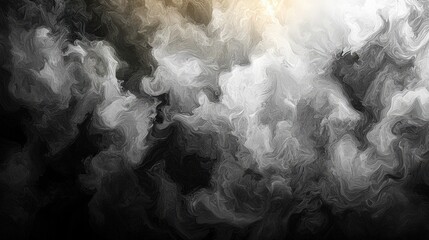 Leinwandbilder - Wisps of white and gray smoke curl and blend together, creating an abstract pattern against a dark backdrop, evoking a sense of movement and depth