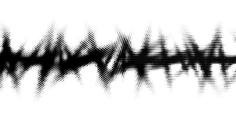 Poster - Monochrome printing raster. Abstract vector halftone background. Black and white texture of dots.