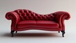 © ART IS AN EXPLOSION. - A red couch with a curved back and a red cushion