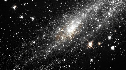 Poster - Countless stars twinkle brightly against a dark backdrop, revealing distant galaxies and the vastness of the universe on a tranquil summer night