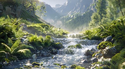 Wall Mural - A stream of water coming out