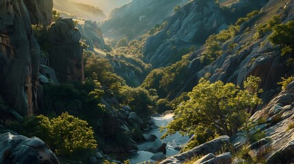 Poster - The glubokoye canyon in the park