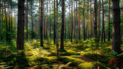 The forest is a dense mixed forest