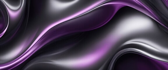 Wall Mural - Soft pastel Black shiny satin silk swirl wave background