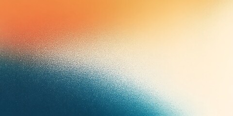 Wall Mural - Grainy gradient background teal orange white blue blurred gradient noise texture