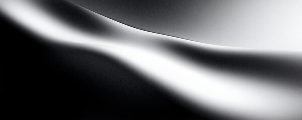Wall Mural - Black and white background, smooth gradient background, abstract lines, light effect, curved shape, soft lighting, blurry details.