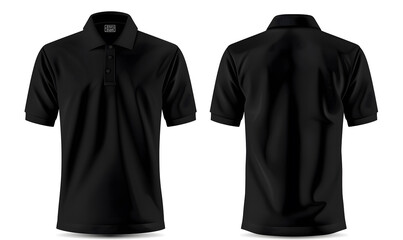 Canvas Print - Black Polo shirt, clothes on background isolated white background design