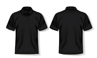 Poster - Black Polo shirt, clothes on background isolated white background design