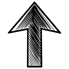 Wall Mural - a hand-drawn black arrow
