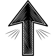 Wall Mural - a hand-drawn black arrow