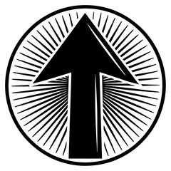 Wall Mural - a hand-drawn black arrow