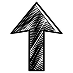 Wall Mural - a hand-drawn black arrow