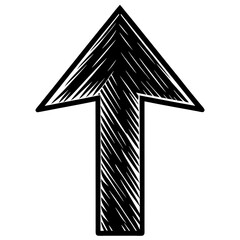 Wall Mural - a hand-drawn black arrow
