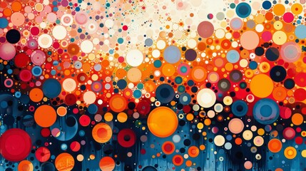 Poster - A bunch of different colored circles on a white background.