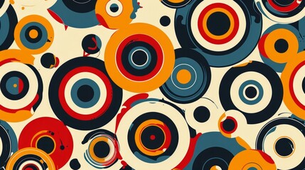 Poster - A bunch of different colored circles on a white background.