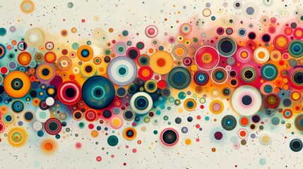 Wall Mural - A bunch of different colored circles on a white background.