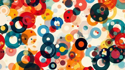Poster - A bunch of different colored circles on a white background.