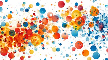Poster - A bunch of different colored circles on a white background.