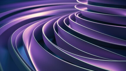 Poster - Elegant and Modern Abstract Background Featuring Curved Delicate Lines in Purple and Blue HighQuality 3D Rendering with Bezier Curves