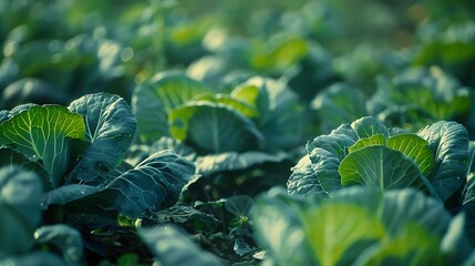 cabbage patch in warm light
