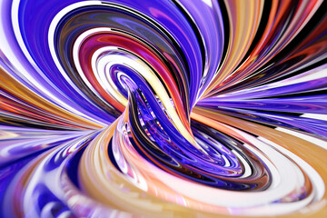 Fototapete - Abstract poster design with colorful geometric shapes. 3D pattern of lines. 3D illustration, template for posters, flyers and banners.