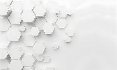 Poster - Abstract white background with hexagon shape and gradient color for technology concept vector presentation design template banner, copy space -