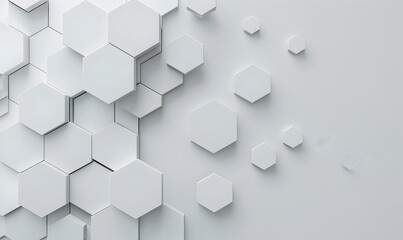 Poster - Abstract white background with hexagon shape and gradient color for technology concept vector presentation design template banner, copy space -
