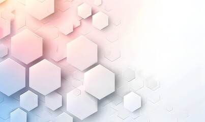 Poster - Vector white background with hexagon shape and gradient color for technology, science or business concept presentation design template. Vector illustration. Background vector. Abstract background vect