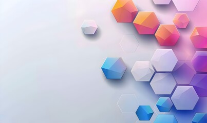 Vector white background with hexagon shape and gradient color for technology, science or business concept presentation design template. Vector illustration. Background vector. Abstract background vect