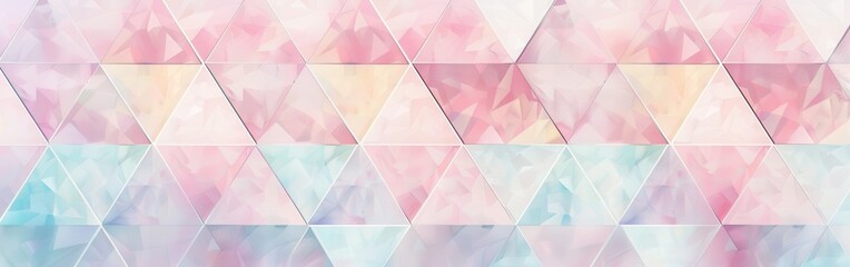 Aufkleber - A seamless pattern of pink, blue, and white watercolor triangles. The triangles are arranged in a repeating pattern, with the colors blending seamlessly into each other. The overall effect is soft, et