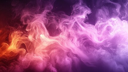 Canvas Print - Swirling patterns of colorful smoke fill the scene with vibrant shades of purple, pink, and orange, evoking a dreamlike atmosphere