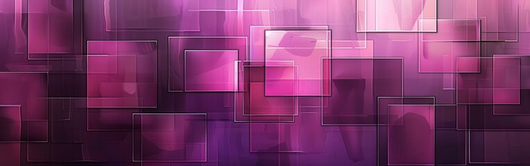 Fototapete - The image shows an abstract pattern of overlapping squares in various shades of purple. The squares are translucent and appear to be layered on top of each other, creating a sense of depth and dimensi