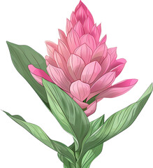 Wall Mural - Pink ginger flower