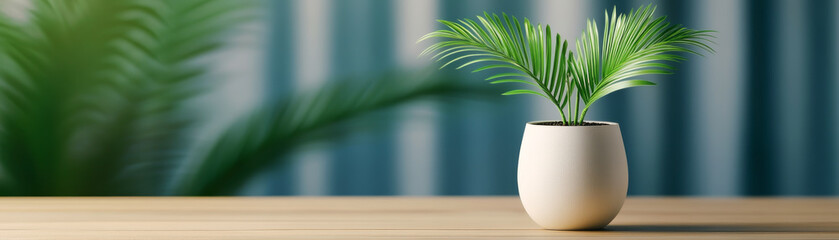 A vibrant indoor plant in a sleek white pot, adding a touch of greenery and elegance to any modern home decor.