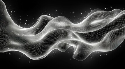 Leinwandbilder - Swirling waves of light and texture blend seamlessly, creating a captivating dance of luminescence in a dark setting