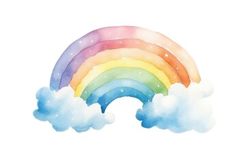 Wall Mural - Colorful watercolor rainbow illustration