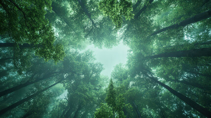 Poster - A forest with trees that are green and tall