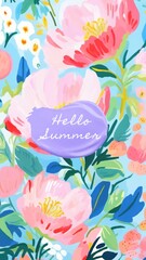 Canvas Print - Hello summer Instagram story template