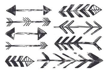 Poster - A collection of arrows drawn in black ink