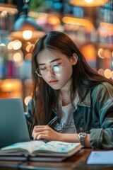 Poster - a person typing away on their laptop in a quiet setting
