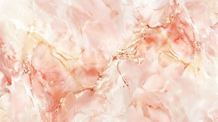 Poster - A detailed close-up view of pink and gold marble, showcasing its intricate patterns and swirling veins. The natural beauty of the stone is highlighted in the image, with varying shades of pink and whi