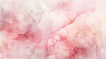 Poster - An abstract painting featuring a light pink and white color palette with delicate, flowing veins throughout. The watercolor technique creates a soft and ethereal effect, reminiscent of marble or cloud