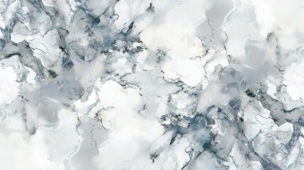 Poster - A close-up image of a marble surface with a swirling, abstract pattern of blue and white hues. The texture is reminiscent of flowing water or clouds, creating a visually appealing and calming backdrop