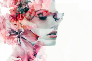 Poster - A person with pink flowers woven into their hair, great for use in celebrations or cultural events