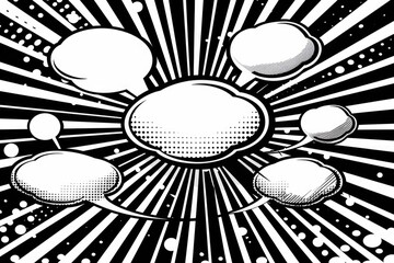 Poster - A minimalist design featuring a stylized sunburst in shades of gray, ideal for use as a background or icon